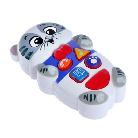 Musical toy "Funny animals: kitten", Russian voice acting, lighting effects, color gray color-1