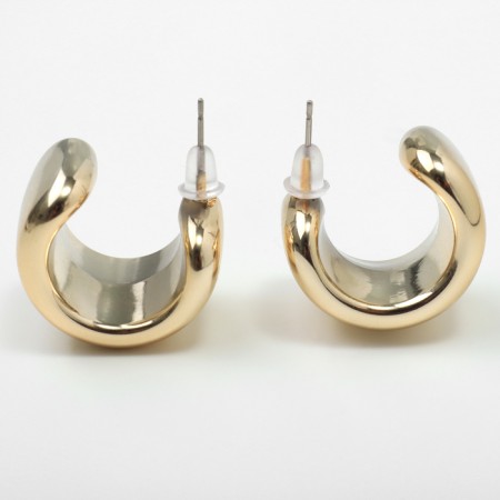 Earrings Plastic "Circle" Muse, Color Gold-3