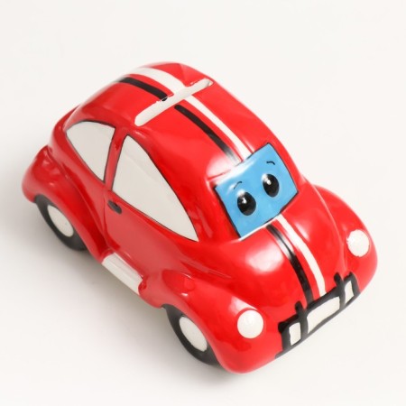 Piggy bank Ceramics "Eye machine" red 13x7.8x7.4 cm-4