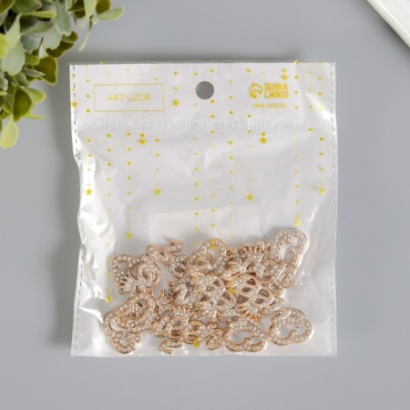 Decor for creativity plastic "Queen" gold with rhinestones 1.9x5x0.3 cm-3