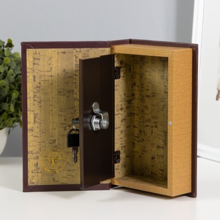Safe wood leather "Personal currency reserve" 21x13x5 cm-2