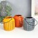 Ceramics candlestick for 1 candle "Lantern. Strips and points" MIX 8x8x9 cm