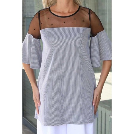 Female blouse, size 44, gray color-11