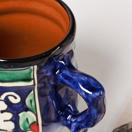 Mug Rishtan ceramics "Flowers", 330 ml, blue-2