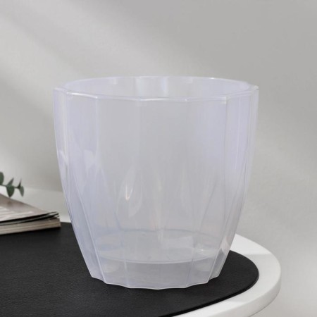 Kashpo for flowers with an insert “flute”, 1.9 l, transparent