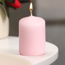 Candle - cylinder, 4 × 6 cm, 9 hours, light pink
