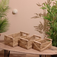 Set of wicker baskets, 3 pcs, 36x31x25 cm