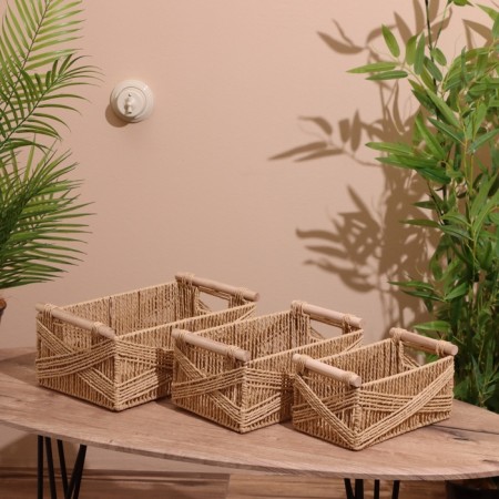 Set of wicker baskets, 3 pcs, 36x31x25 cm