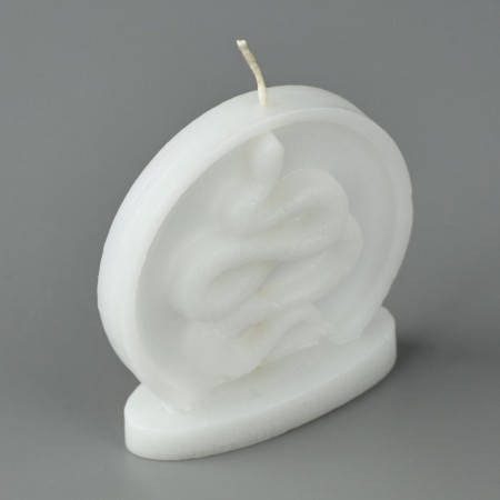 Interior candle "Snake in a circle", white, 66 x 69 x 27-2
