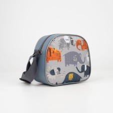 Baby Bag on a zipper, adjustable belt, gray color