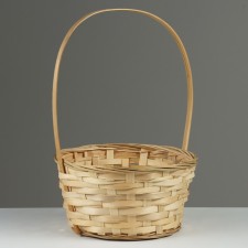 Wicker basket, d21 x 10/34 cm, bamboo