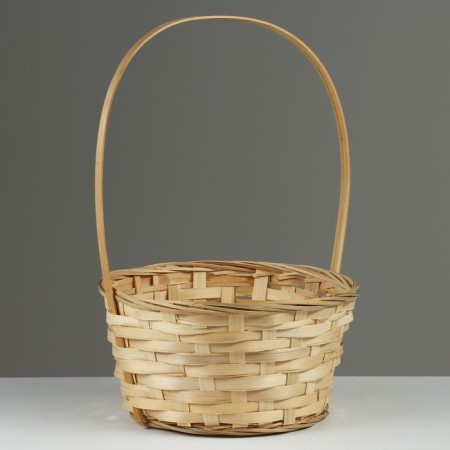 Wicker basket, d21 x 10/34 cm, bamboo