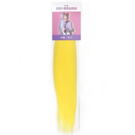 SIM-BRAIDS Kanecalon is monophonic, corrugated, 65 cm, 90 gr, yellow color (#yellow)-2