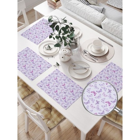 A set of napkins for setting the table "Summer butterflies", rectangular, size 32x46 cm, 4 pcs-1
