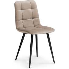 Stool on a metal frame chilli to metal/velor, black/beige 44x50x85 cm