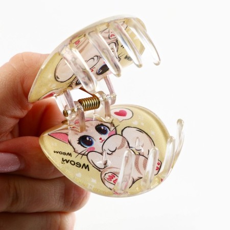 Hair crab, hair clips, beige color, 5 x 5 x 3.5 cm-4