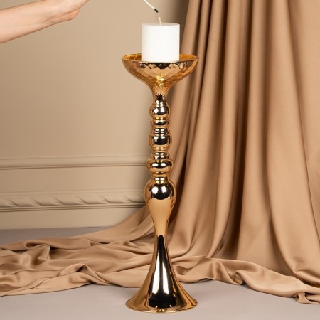 Summary Metal for 1 candle "Richard" Color Gold 12.5 x 12.5 x 44 cm-6