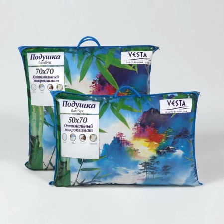 Pillow pillow 70x70 cm, bamboo fiber, tick fabric, p/e 100%-1
