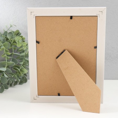 Photo frame plastic 13x18 cm "Greek patterns" gold on white 21.5x16.5 cm-3