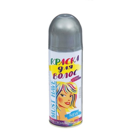 Paint - hair spray, 250 ml, silver color-4