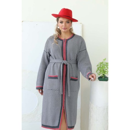 Cardigan female, size 58, gray color-10