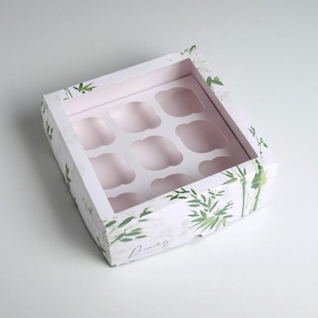 Capcake box, confectionery packaging, 9 cells, Dreams Come True 25 x 25 x 10 cm-2