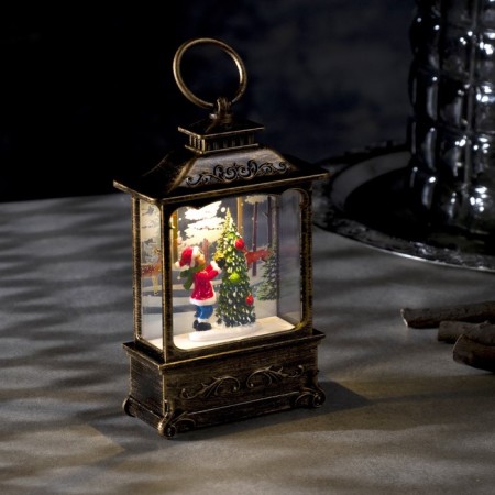 LED figure "Child and Christmas tree" 7.6 × 13.5 × 3.2 cm, plastic, batteries AG13x3, glow warm white