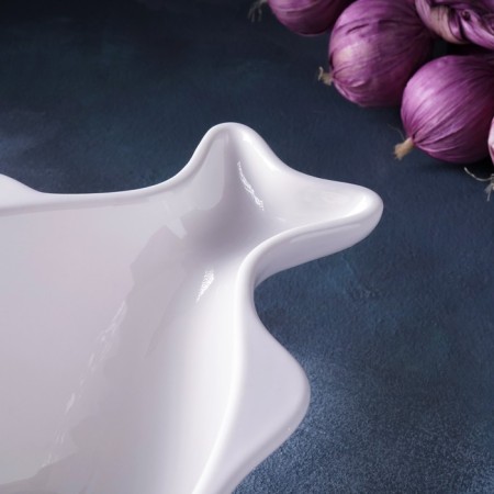 Porcelain salad magistro "fish", 2 l, 31 × 17 × 10.5 cm, white color-7