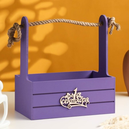 Box - wooden Kashpo 25x15x30 "September 1" Violet
