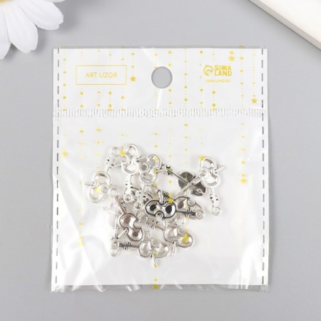 Decor for creativity Metal "Violin and bow" silver 2.3x1.3 cm-3