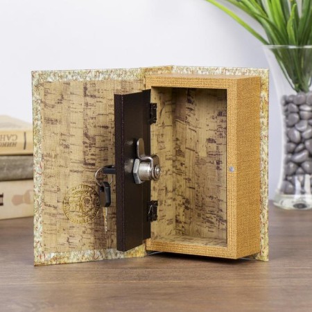 Safe-book wood silk "Key" 17x11x5 cm-2