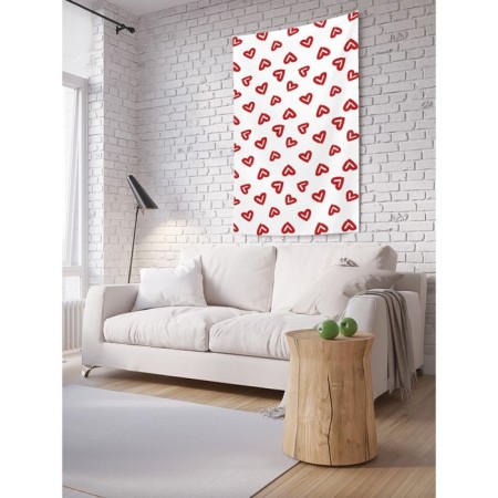 Decorative panel with photo printing "Drawn Hearts", vertical, size 150x200 cm