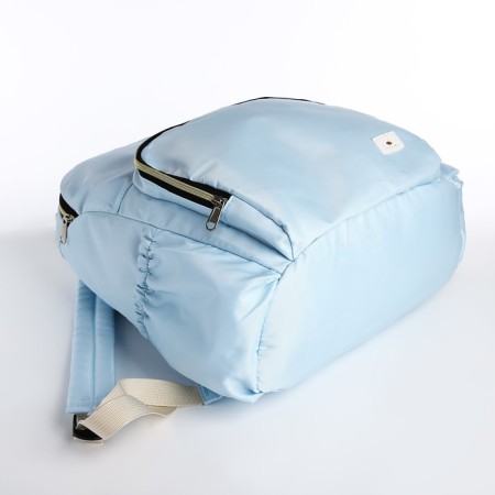 A backpack with a zipper, the color is blue-2