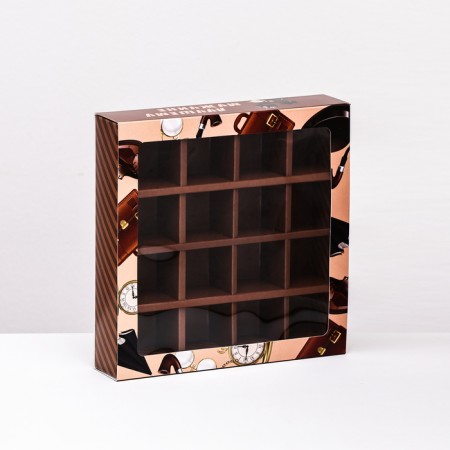 Box under 16 sweets "Best Man", 17.7 x 17.7 x 3.8 cm
