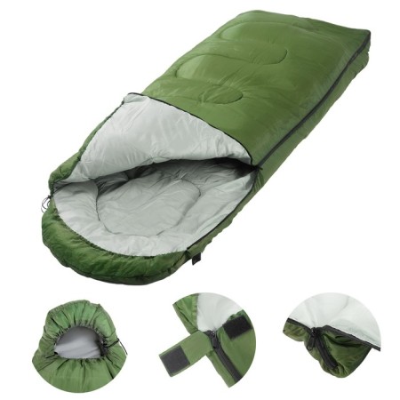 Tourist sleeping bag, 220 x 75 cm, up to -20 degrees, 700 g/m2, color of moss-1