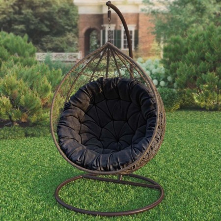 Pillow for swing "Tina", diameter 115 cm, black color
