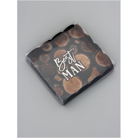 Cookie box, confectionery packaging, "man", 15 x 15 x 3 cm-1