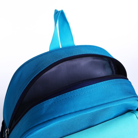 Baby backpack on lightning, 3 outer pockets, blue/blue color-3