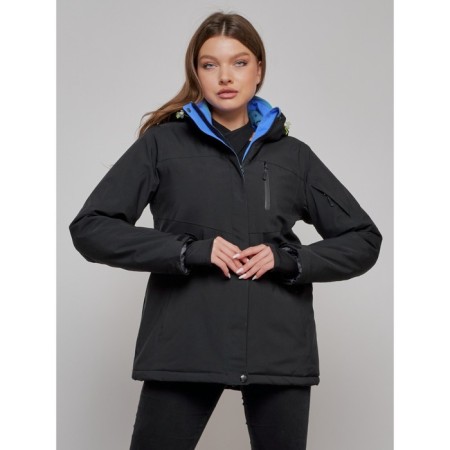 Ski jacket female, size 46, black color-8