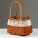 Wicker basket, 20 x 11 x 16/29 cm, with edging, rattan
