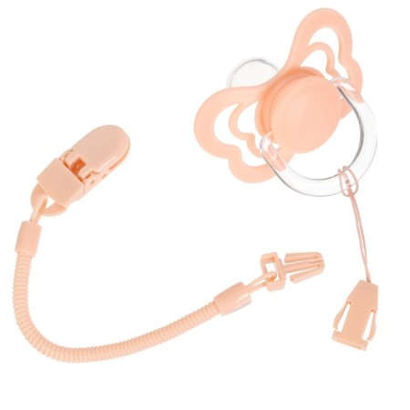 Nipple - orthodontic dummy, silicone, +6 months, with a holder, pink color-8