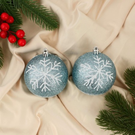 Set of balls plastic D-8 cm, 2 pcs "Snowball" white and white