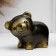 Piggy bank "Bear" black with gold, 11cm