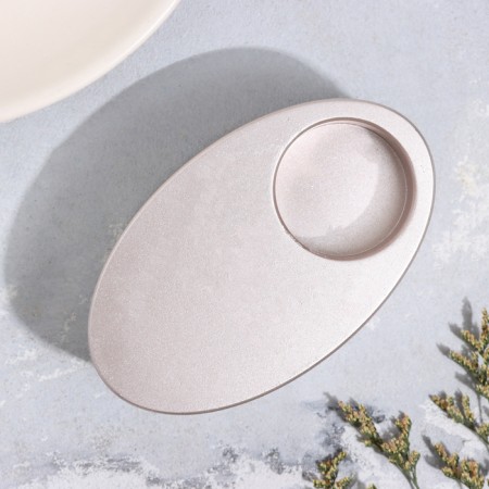 Close "narrow oval. Marble" from gypsum, 11.5x7x4cm, champagne-2