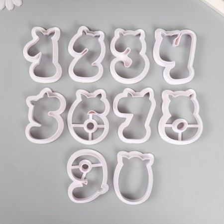 Cathers for polymer clay "Figures with horns" set 10 pcs