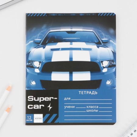 A notebook of 12 sheets A5, on the paper clip “September 1: Super Car”, 5 types of mix, white 96%.-6