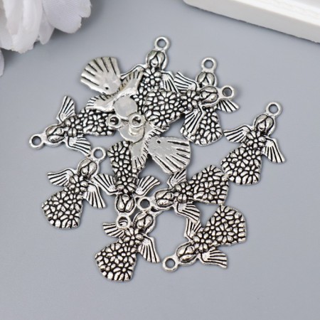 Decor for creativity Metal "Angel in a dress in daisies" Silver G123B734 2.2x1.6 cm-2