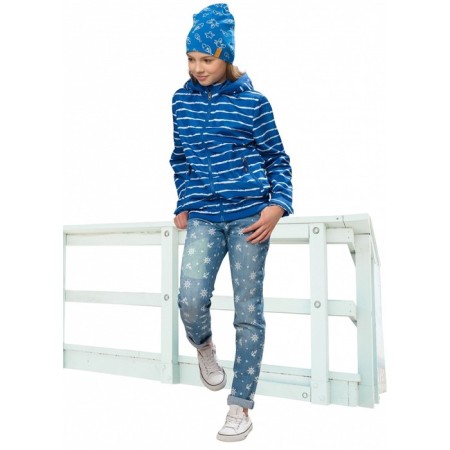 Windbreaker for girls, height 122 cm, blue color-1