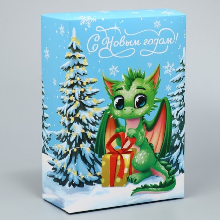 Folding box "Happy New Year", dragon, 16 x 23 x 7.5 cm, new year