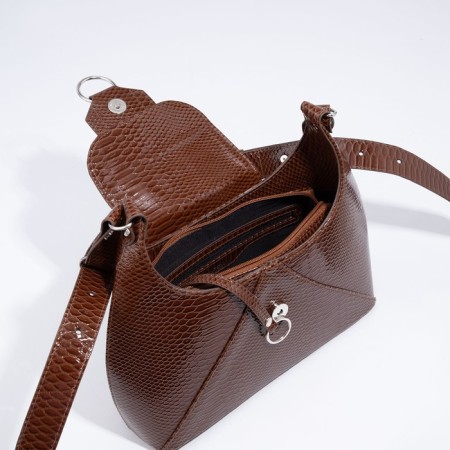 Women's bag with lightning, brown color-6